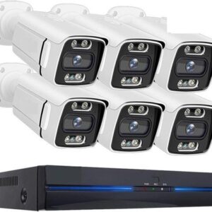 Gadpiparty DVR Surveillance Kits, Video Surveillance Camera POE 4K 8MP 5MP Color Night Vision Security Outdoor CCTV IP NVR H.265 P2P Set Speaker