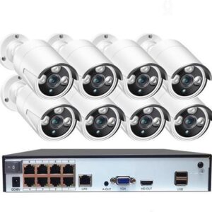 Gadpiparty H.265+ 8CH 4.0MP POE NVR Kit CCTV System 4MP IP Camera Face DetectionP2P IR Outdoor Video Security Surveillance (Size : 3T, Color : 8CH