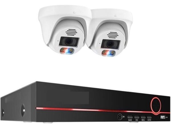 Gadpiparty H.265 8CH 4K 5MP POE Security Camera System 8MP Face Detect Dome Indoor Two Way Color Night Video Surveillance Kit (Size : 2T, Color : 8CH