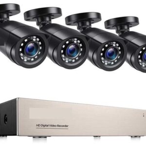 Gadpiparty Home Security System H.265+ 8CH DVR 4/8pcs 2.0MP 1080p Night Vision Outdoor Surveillance Waterproof Camera Kits (Size : 2T, Color : 8CH DVR