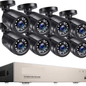 Gadpiparty Home Security System H.265+ 8CH DVR 4/8pcs 2.0MP 1080p Night Vision Outdoor Surveillance Waterproof Camera Kits (Size : 2T, Color : 8CH DVR