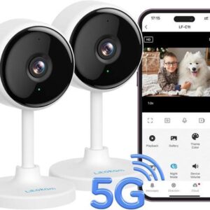 Gadpiparty Little elf Camera 2 Pack, Litokam 2K Indoor Security Camera for Pet/Elder/Baby Monitor, 5GHz/2.4GHz WiFi Camera, Cry/Motion Detection, Pet