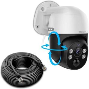 Gadpiparty OOSSXX (Extend PoE Camera PTZ) 4K/8.0 Megapixel PIR PTZ 2-Way Audio Wired PoE Outdoor Home Security Camera System Wired Outside Video