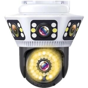 Gadpiparty Outdoor WiFi Camera 6K Triple Screen Security Camera Two-Way Audio Motion Detection CCTV Surveillance IP Camera(A/U,Camera and 32G)
