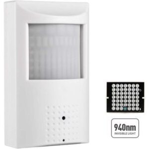 Gadpiparty Revotech PIR POE IP Camera, HD 3MP Indoor Security Camera P2P 3.7mm Lens 940nm LEDs IR Night Vision H.265 CCTV Cam (IPIR-P White)