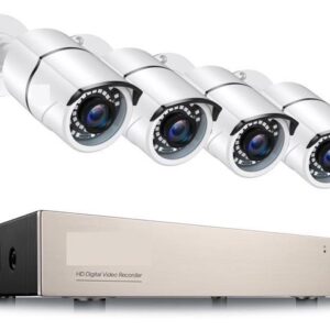 Gadpiparty Security Camera 1080P Video Surveillance System with Audio 8CH 5MP Lite H.265+ CCTV DVR with 4X 2.0MP HD Outdoor Home Security Camera No