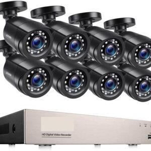 Gadpiparty Security Camera 8CH 1080P CCTV System Outdoor 5MP Lite Video DVR with 4/8pcs 2MP Security Camera Day/Night Home Video Surveillance System