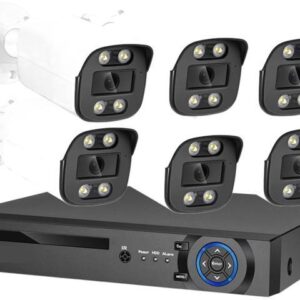 Gadpiparty Surveillance Cameras 8MP Security Camera System Kit 4K Microphone H.265 POE NVR AI Color Night Home Surveillance Camera Outdoor Xmeye Set