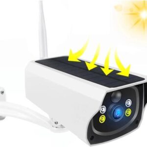 Gadpiparty Wire-Free Camera 4G 1080P IP Camera Solar Powered Clear Night Vision Solar Panel Rechargeable Battery IP Camera Waterproof PIR Alarm