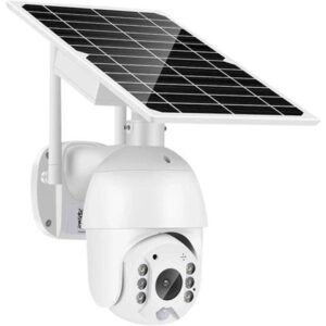 Gadpiparty Wire-Free Camera 4G Solar PTZ Metal Housing 8W Solar Panel Outdoor Waterproof Color Night Vision PIR Alarm Two Way Audio Solar Camera