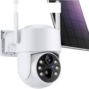 Gadpiparty Wire-Free Camera 4MP Wireless Solar Camera Outdoor PIR Human Detection 7800mAh Rechargeable Battery HD 1080P Security Camera Pan/Tilt/Zoom
