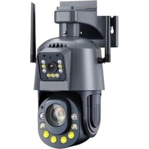Gadpiparty Wire-Free Camera 50X Optical Zoom 6MP IP Camera Outdoor Dual Lens Two-Way Audio Wireles CCTV Security Surveillance Camera Color Night