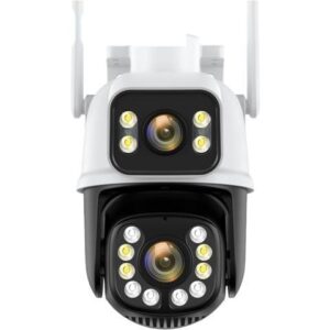 Gadpiparty Wire-Free Camera 8MP 4K Dual Lens Dual Screen PTZ IP Camera Outdoor 4MP HD Ai Human Detection Security Protection CCTV Surveillance