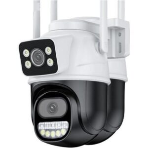 Gadpiparty Wire-Free Camera 8MP Dual Screen PTZ Camera Two Way Audio Color Night Vision Outdoor Security Protection 8MP CCTV IP Camera Pan/Tilt/Zoom