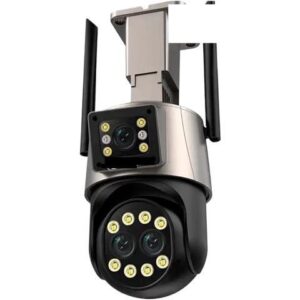 Gadpiparty Wire-Free Camera 9MP 5K IP Camera Outdoor Camera Three Lens 8X Zoom Ai Human Detect Auto Tracking Survalance Camera 360° Support