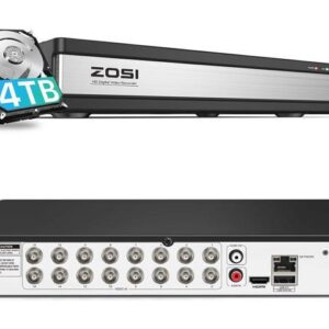 Gadpiparty ZOSI 16CH 1080P Video Security Dvr Recorder with 4TB Hard Drive, 4 in 1 Hybrid (Ahd/Tvi/Cvi/Analog) CCTV Home Security System for HD-Tvi