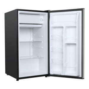 Galanz 3.3 Cu ft One Door Mini Fridge, Estar, Stainless Steel Look, New