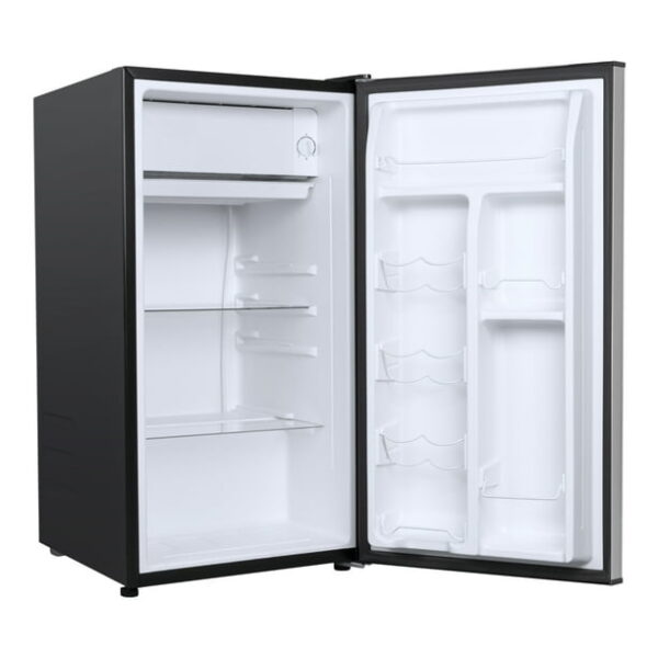 Galanz 3.3 Cu ft One Door Mini Fridge, Estar, Stainless Steel Look, New