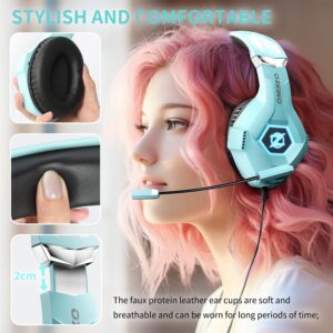 Gaming Headset for PC, Ps4, Ps5, Xbox Headset with 7.1 Surround Sound, Gaming Headphones with Noise Cancelling Mic RGB Light Over Ear Headphones for Xbox Series X/S,...