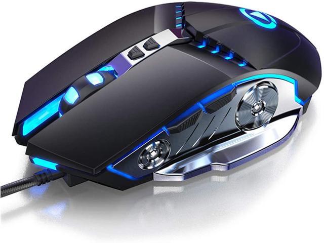 Gaming Mouse Wired, 3200 DPI Adjustable, 7 Programmable Buttons & 7-Colour Backlit, Grip Ergonomic Optical PC Computer Gaming Mice Silent Mouse for