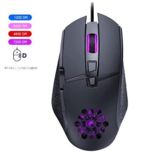 Gaming Mouse, Wired Mouse with RGB Backlight Cellular Design 8 Buttons 7200 DPI 4-Level Adjustable USB Port Mouse, Computer Optical Ergonomic PC