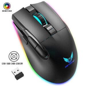 Gaming Mouse Wireless, RGB Gaming Mice with 3200 DPI Adjustable, Computer Gamer Mouse Ergonomic Optical, 7 Buttons, Type C Fast-Charging, 10 Millons