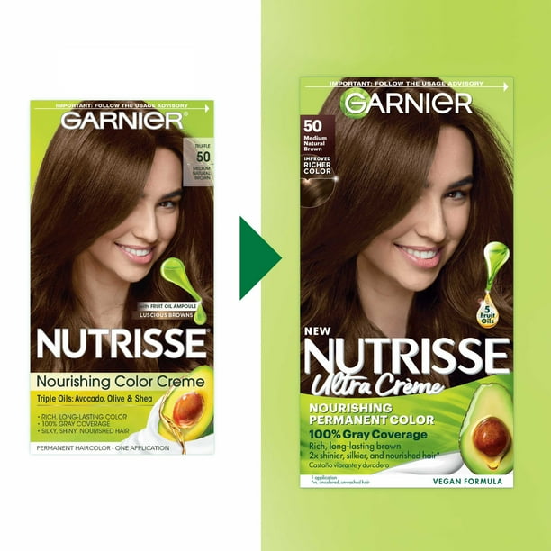 Garnier Nutrisse Nourishing Adult Hair Color Creme, 050 Medium Natural Brown Truffle