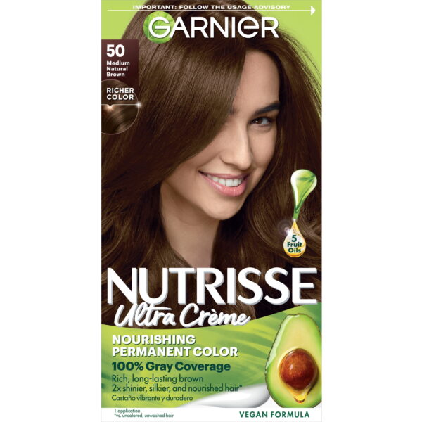 Garnier Nutrisse Nourishing Adult Hair Color Creme, 050 Medium Natural Brown Truffle Garnier Nutrisse Nourishing Adult Hair Color Creme, 050 Medium Natural Brown Truffle