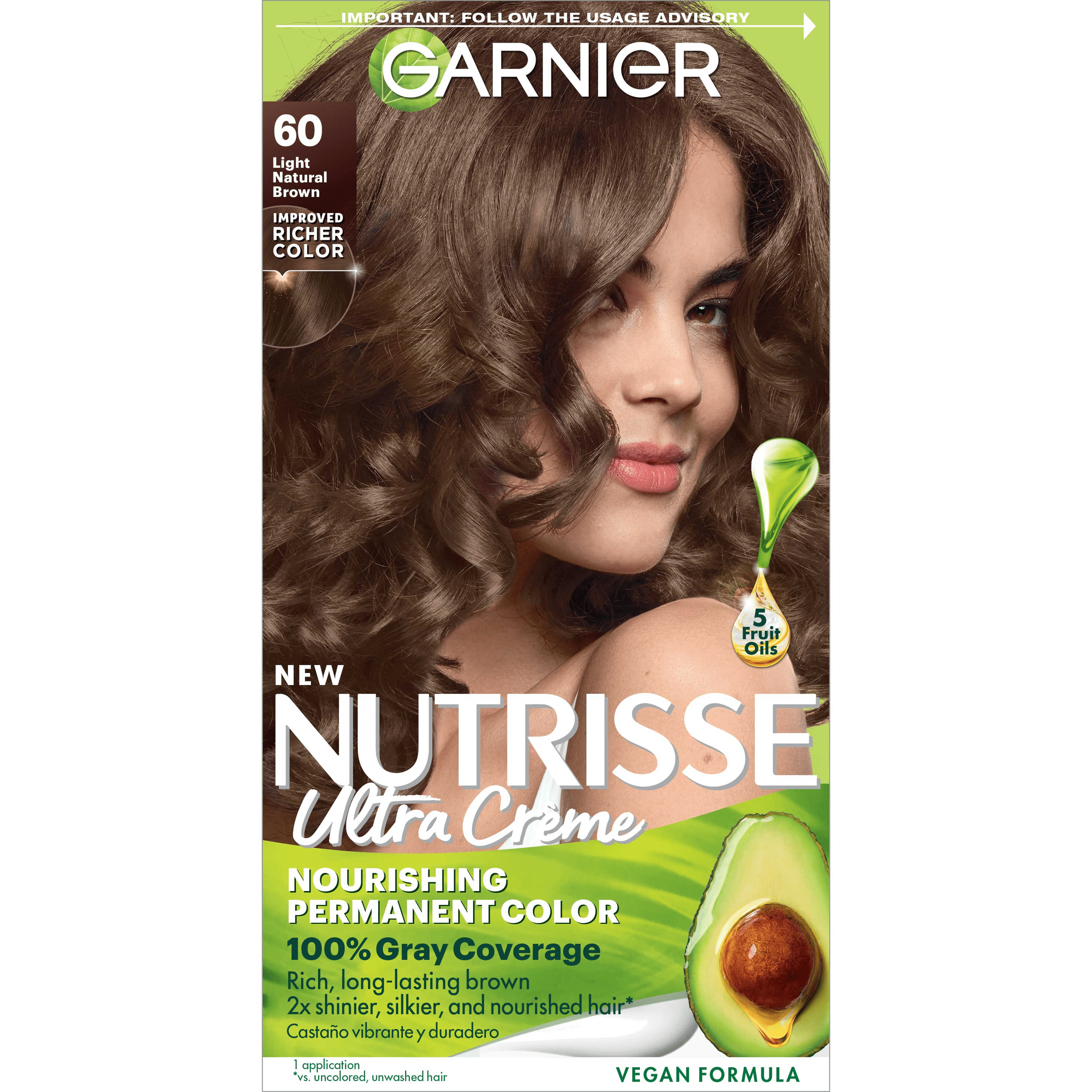 Garnier Nutrisse Nourishing Hair Color Creme, 060 Light Natural Brown Acorn
