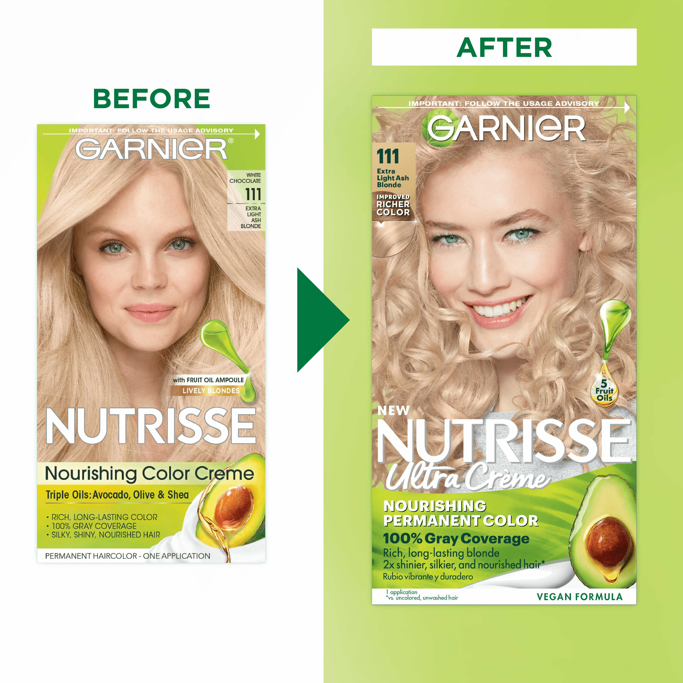 Garnier Nutrisse Nourishing Hair Color Creme, 111 Extra Light Ash Blonde