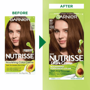 Garnier Nutrisse Nourishing Hair Color Creme, 53 Medium Golden Brown Chestnut