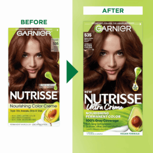 Garnier Nutrisse Nourishing Hair Color Creme, 535 Medium Gold Mahogany Brown