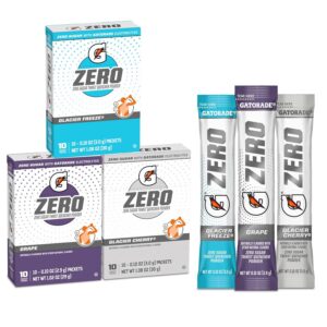 Gatorade G Zero Powder, 3 Flavor Frost Variety Pack, Individual Packets, 10 Count (Pack of 3)