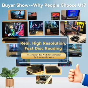 GCZ Mini HDMI DVD Player for TV, CD Player for Home with USB Input and AV Coaxial Output, Include Remote Control