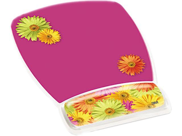 Gel Mouse Pad w/Wrist Rest Nonskid Plastic Base 6-3/4 x 9-1/8 Daisy Design