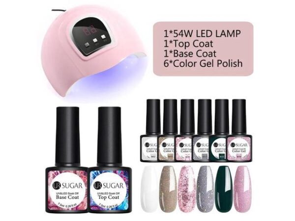 Gel Polish Set 6Pcs Hybrid Varnish Soak Off UV Gel LED Lamp Semi Permanent All For Manicures Nail Art Gel Polish Kit Gel Polish Set 6Pcs Hybrid Varnish Soak Off UV Gel LED Lamp Semi Permanent All For Manicures Nail Art Gel Polish Kit