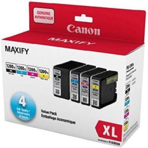 Genuine Canon PGI-1200XL High Yield Four Colour Value Pack, Black, Cyan, Magenta and Yellow Ink Catridges