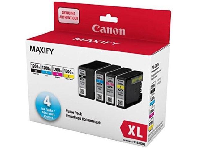 Genuine Canon PGI-1200XL High Yield Four Colour Value Pack, Black, Cyan, Magenta and Yellow Ink Catridges