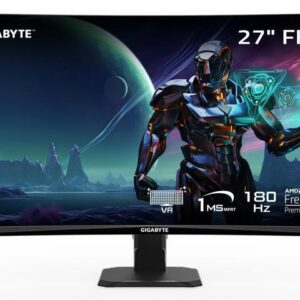 GIGABYTE - GS27FC - 27" VA Curved Gaming Monitor - FHD 1920x1080 - 180Hz - 1ms MPRT - AMD FreeSync Premium - HDMI, DP - Black
