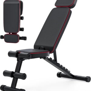 GIKPAL 9 Positions Adjustable Weight Bench,Foldable Workout Bench Olympic Weight Bench for Home Gym Full Body Strength Training,Support up to 800lbs