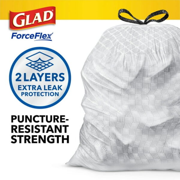 Glad ForceFlex Tall Kitchen Drawstring Trash Bags, 13 Gallon, Gain Original with Febreze Freshness, 120 Count