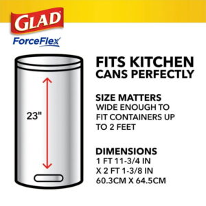 Glad ForceFlex Tall Kitchen Drawstring Trash Bags, 13 Gallon, Gain Original with Febreze Freshness, 120 Count