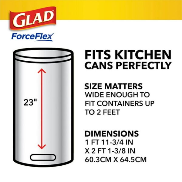 Glad ForceFlex Tall Kitchen Drawstring Trash Bags, 13 Gallon, Gain Original with Febreze Freshness, 120 Count