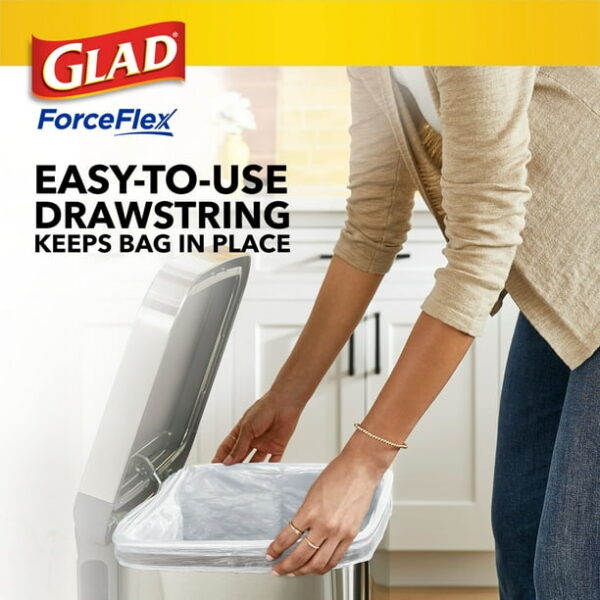 Glad ForceFlex Tall Kitchen Drawstring Trash Bags, 13 Gallon, Gain Original with Febreze Freshness, 120 Count