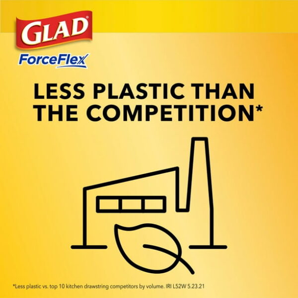 Glad ForceFlex Tall Kitchen Drawstring Trash Bags, 13 Gallon, Gain Original with Febreze Freshness, 120 Count