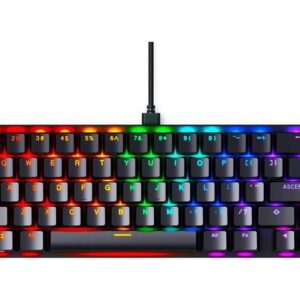 GLORIOUS Cute 65% Gaming Keyboard - Black - TKL Mechanical - - Compact Low-Profile - Hotswap w/Cherry Mx Style - Double Shot Keycaps & Linear Switches