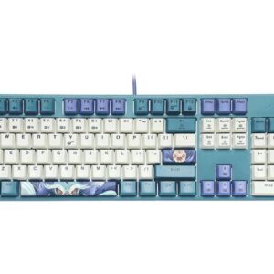 Gluttony Themed Mechanical Gaming Keyboard, 104 Keys Full Size Wired Computer Keyboard, White Backlit Gaming Keyboard, Hot Swappable Kailh Rose Red