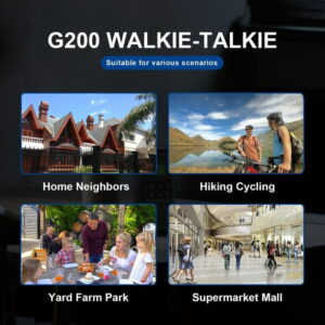 GOCOM G200 Walkie Talkies for Adults 4pk with Two Way Radios, Rechargeable Long Range ,with LED Light,22 FRS Channels,10 Weather Channels
