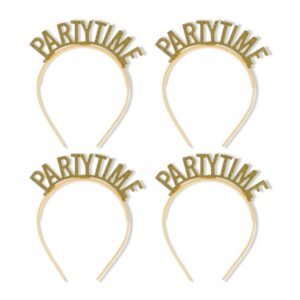 Gold Glitter Party Time Headband Party Favors, 4 Count, by Way To Celebrate
