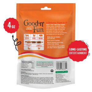 Good 'n' Fun Triple Flavor Kabobs, Rawhide Chews for All Dogs, 4 oz